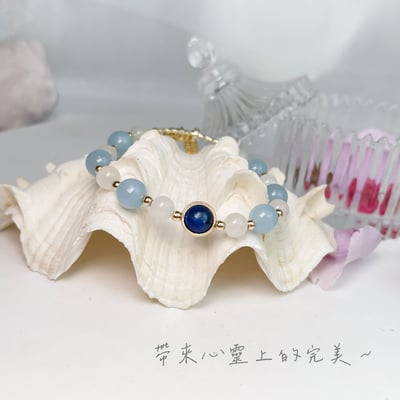 溝通/穩定/思考-《月光海藍寶水晶手鍊》2