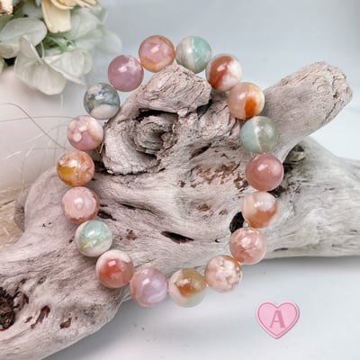 好氣色/磁場循環/招財-《11mm櫻花瑪瑙手鍊》3