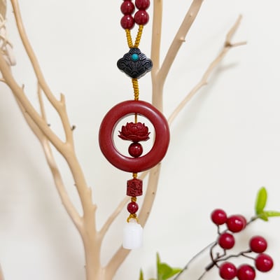 擋煞平安/淨心雅緻-《蓮花圈黑檀紫硃砂吊飾》2