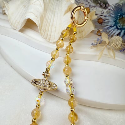 招財/開運-《黃水晶閃亮土星吊飾》3