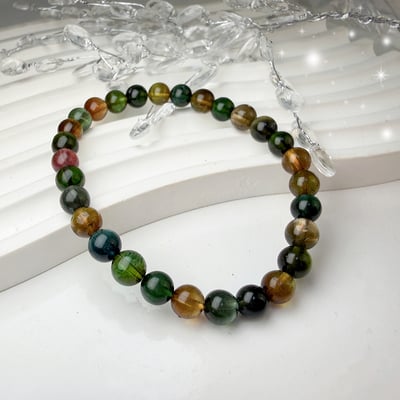 珍藏級-《6mm透體濃色碧璽手鍊》-22