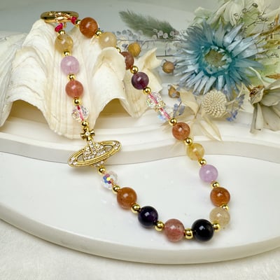 招財/開運-《多寶水晶閃亮土星吊飾》3