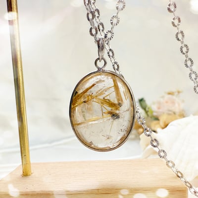 招財/高磁場-《板絲礦母鈦晶項鍊》2