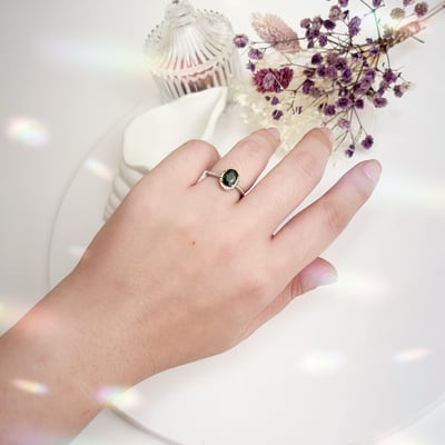 綠透輝石鑽金圈戒指7