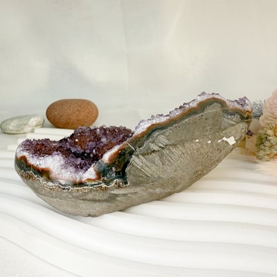 聚財聚氣/淨化磁場-《變種紅底紫晶原礦擺件》3