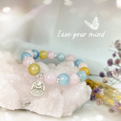 正能量/釋放壓力-《純銀貓咪摩根石手鍊》3