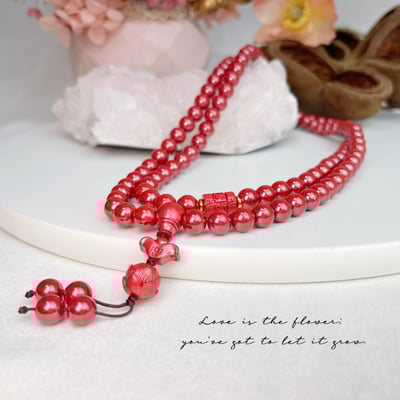 正能量/旺運勢/擋煞-《8mm元寶蓮花帝王砂硃砂108唸珠》4