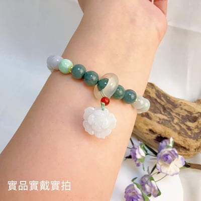 珍品收藏/守護的能量-《玫瑰花緬甸玉·瓜料手鍊》5