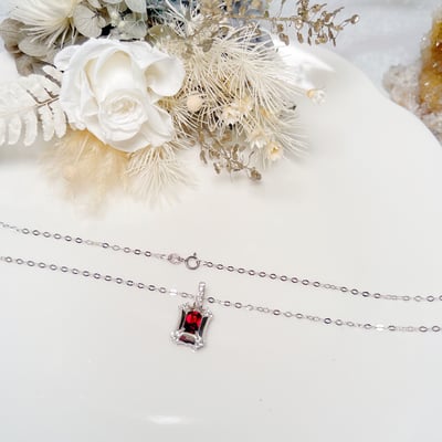 方型紅石榴項鍊5