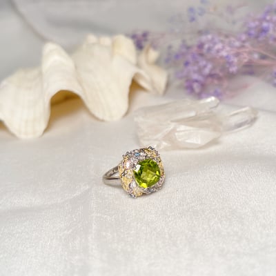 彩色鑲鑽橄欖石戒指3