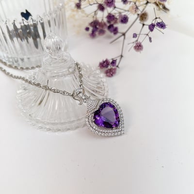 愛心全美紫水晶項鍊5