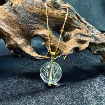 稀有高檔/金銀絲-《全淨體金銀鈦晶項鍊》15