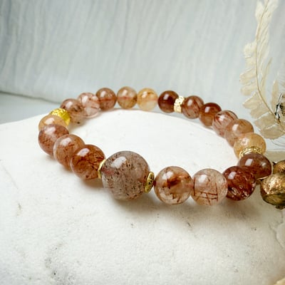 健康/招財-《紅髮晶簡約設計手鍊》2