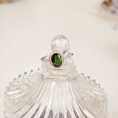 綠透輝石鑽金圈戒指6