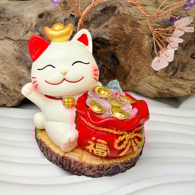 水晶樹/財富能量-《迎財納福貓咪發財水晶樹》3