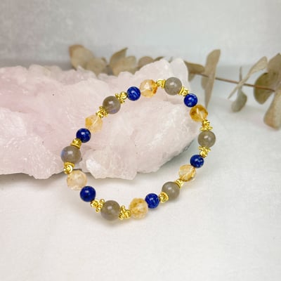 黃水晶·青金·拉長能量手鍊1