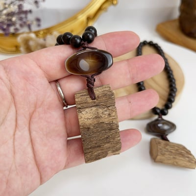 收藏級-《野生沉香原木塊·天珠吊飾》6