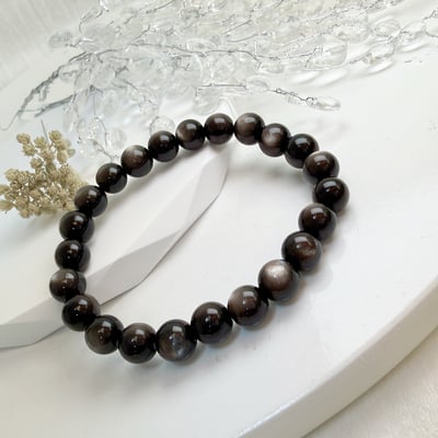 招財/避邪/防小人-《8mm高光銀曜手鍊》4