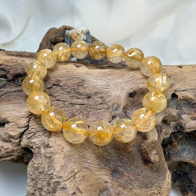 稀有/高檔/滿絲-《12mm清透料鈦晶手鍊》2