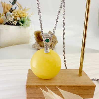 辟邪去災/招財納福-《圓蜜蠟琥珀項鍊》5