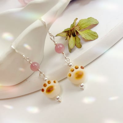 自然風貓掌耳環5