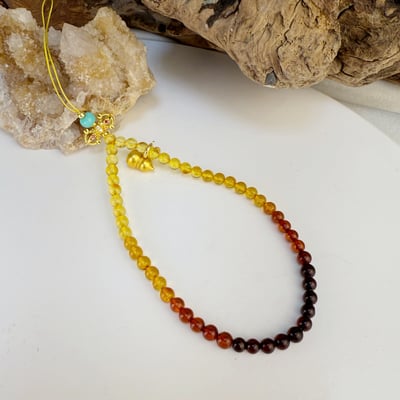 平安/擋煞/穩定心靈-《漸層琥珀平安吊飾》2