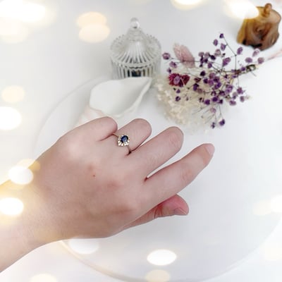 經典閃耀藍寶戒指7