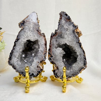 鎮宅旺運/淨化磁場-《白水晶對洞珍藏級擺件》5