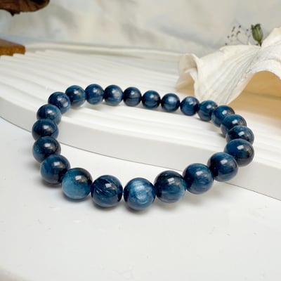 心靈力量/財富豐盈-《8mm藍晶石素圈手鍊》2