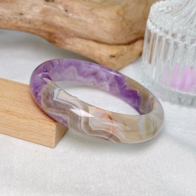 原礦紫水晶瑪瑙鐲A105