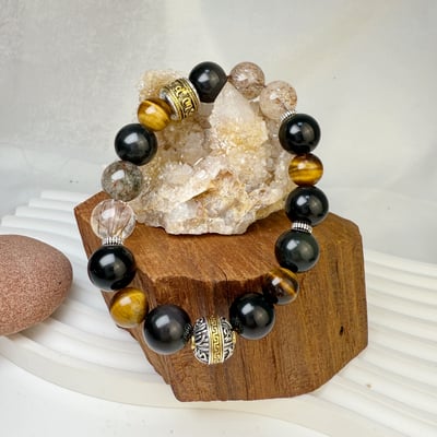 擋煞/招財-《避邪黑曜事業金超七手鍊》4