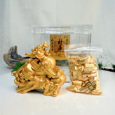 財位加持/穩住能量場-《財庫銅貔貅金條財位擺件》2