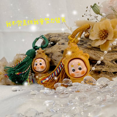 鎮定安神/可愛療癒-《檀木星星人吊飾·鑰匙圈》6
