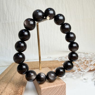 招財/避邪/防小人-《12mm高光銀曜手珠》3