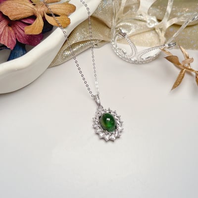 蛋面綠碧璽項鍊2