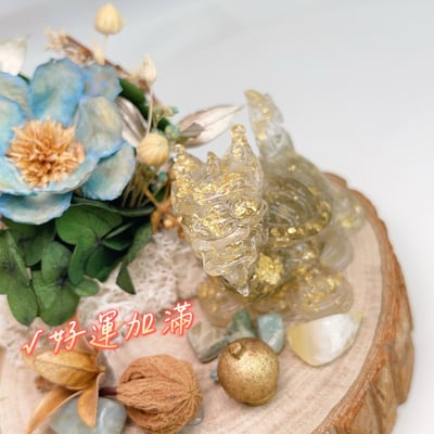 事業興旺/吉祥發財/平安避邪-《金箔綠幽靈龍龜風水擺件》5