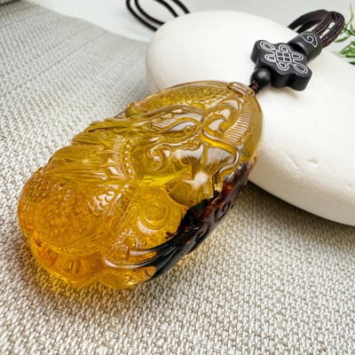 頂級藍珀/招財納福-《神龍顯威原皮藍珀·琥珀項鍊》4
