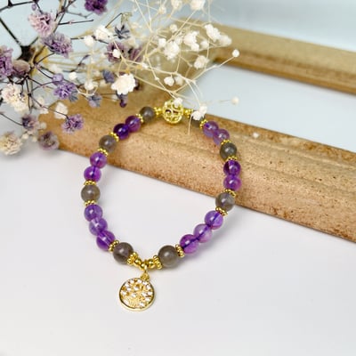 生命之樹紫晶拉長石手鍊1