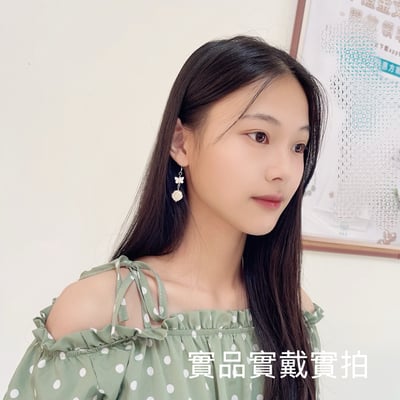 貝母工藝-《貝殼玫瑰花·銀蝴蝶耳環》5