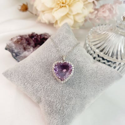 單鑽圈愛心紫水晶項鍊3