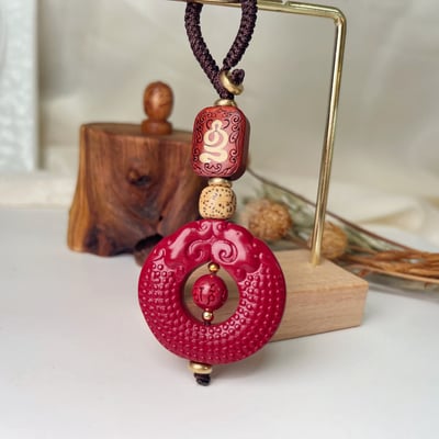 高純度/霸氣雕工-《雙龍招財紫硃砂吊飾》4