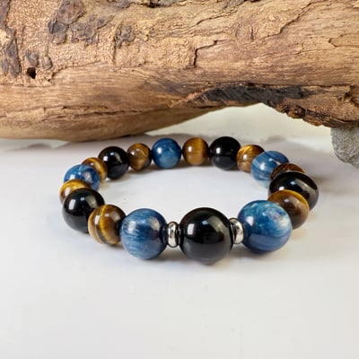 擋煞/招財-《藍晶虎眼黑曜石手鍊》5