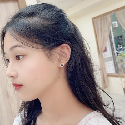 菫青石鑽花耳環6