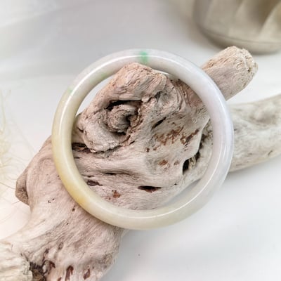 平安吉祥/養護磁場-《糯種綠飄花帶黃翡手鐲》6