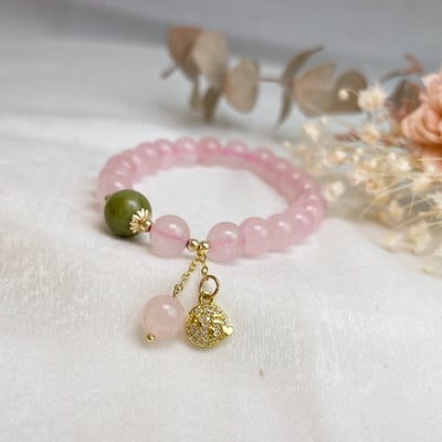 設計款-啾咪碧玉粉晶手鍊4