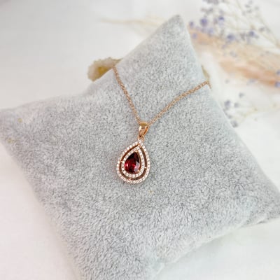 水滴紅石榴項鍊3