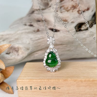 福氣平安/財富豐收《滿綠小葫蘆翡翠項鍊》3