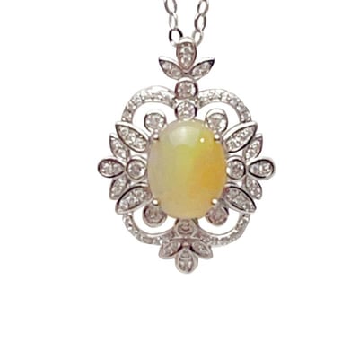 高火彩水晶蛋白石項鍊1