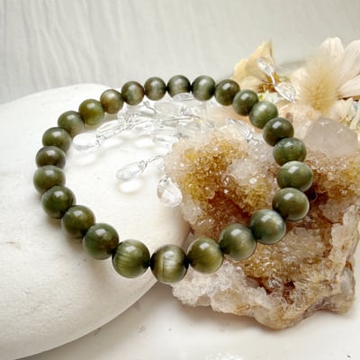 穩定/洞察/事業-《7.5mm特級貓眼綠磷灰石手鍊》5