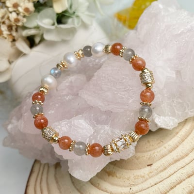 養顏珍珠/能量氣場-《天然珍珠金太陽拉長手鍊》5